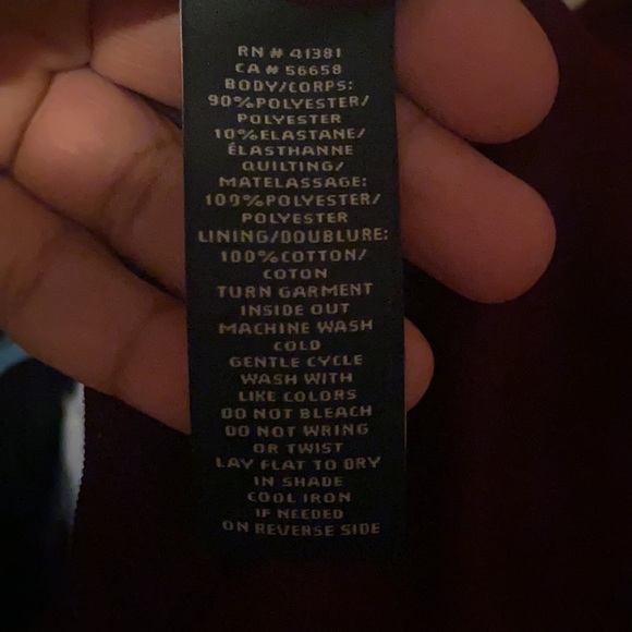 Lauren Ralph Lauren Burgundy Quilted Zip Up Bomber Jacket - Picture 9 of 9